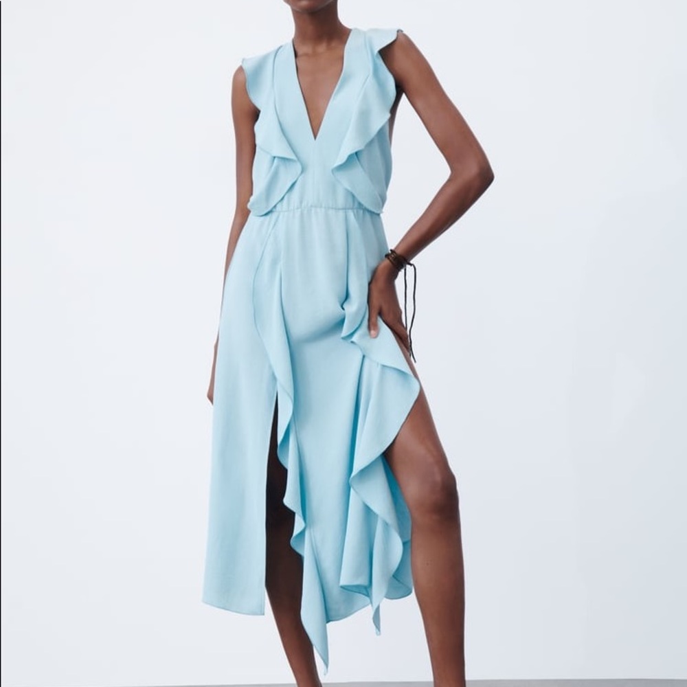 Zara Ruffle Midi Dress